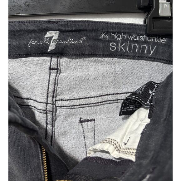 7 For All Mankind Womens Jeans Size 26 Distressed Mid Rise Super Skinny Ava - Picture 7 of 8